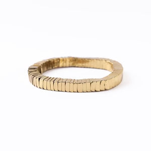 Lucille Round Bead Stretch Bracelet Brass