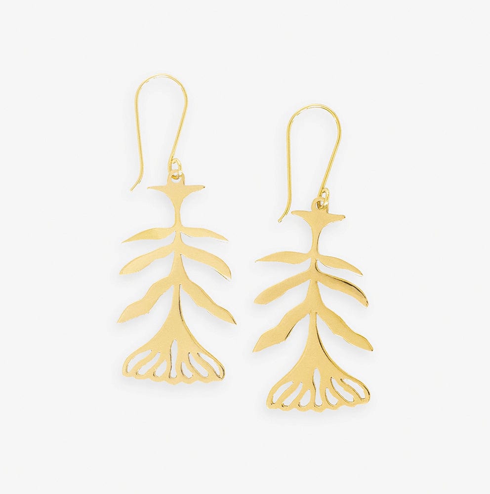 INK + ALLOY | Ingrid Botanical Abstract Floral Leaf Drop Earrings