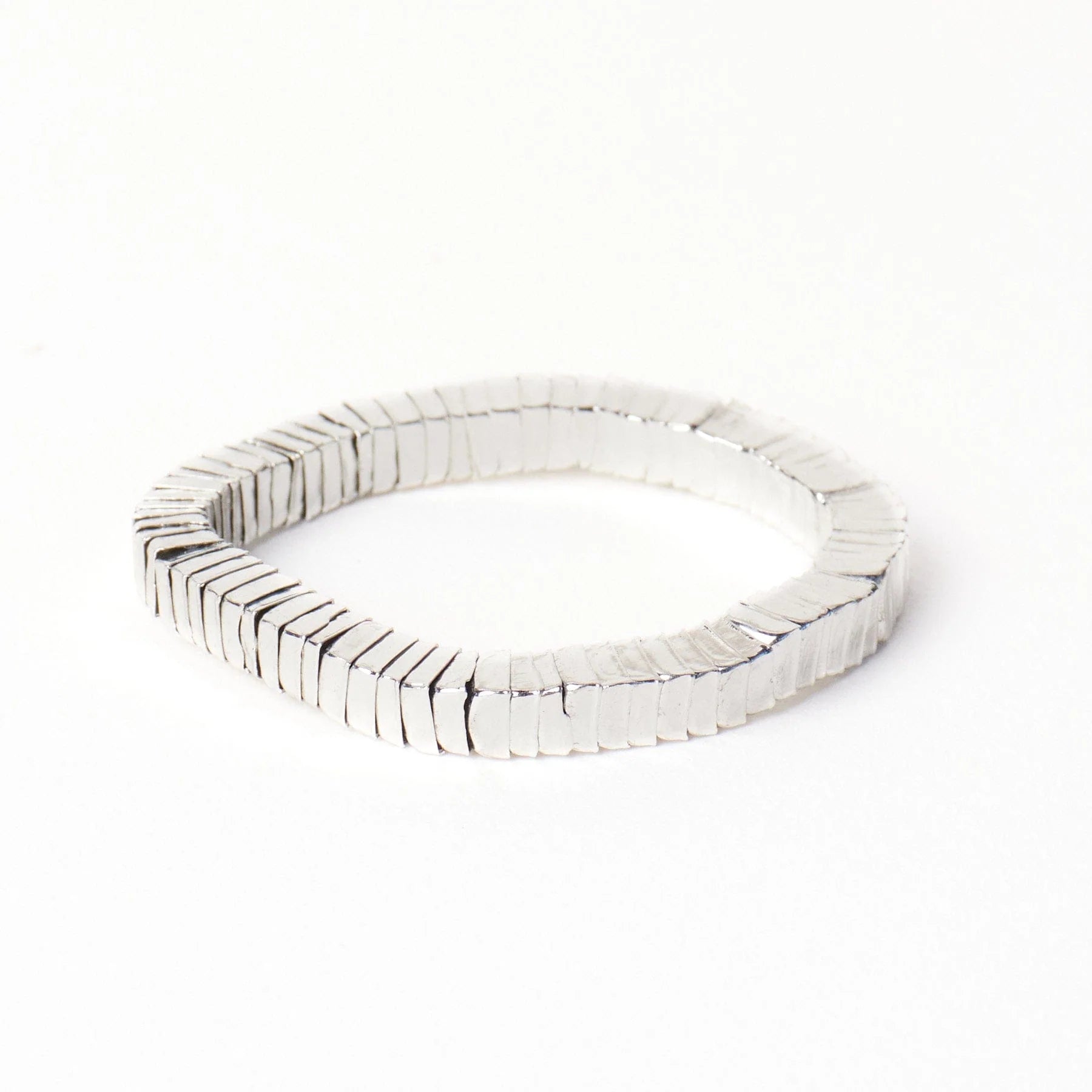 Lucille Round Bead Stretch Bracelet Brass