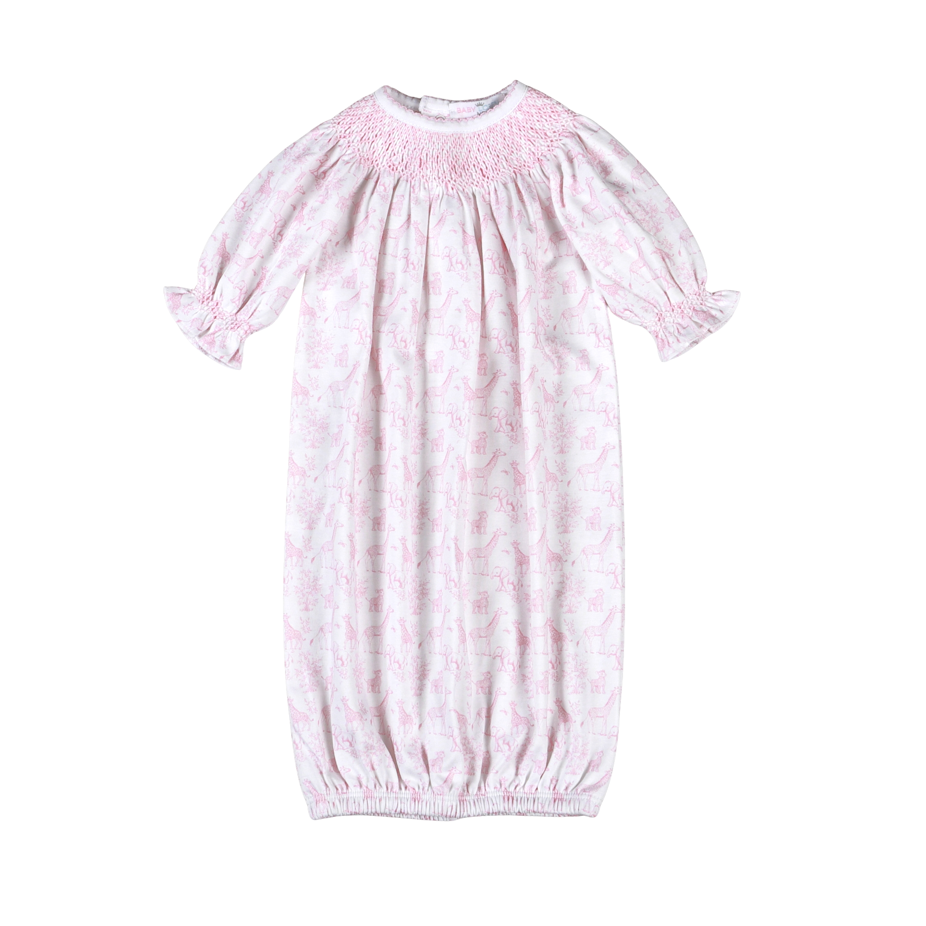 Pink Baby Safari Hand Smock Bishop Gown