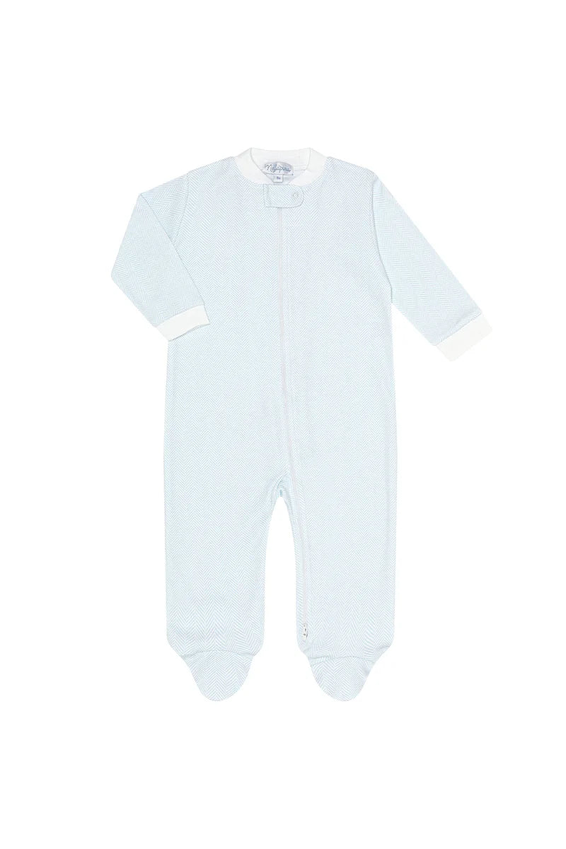 Herringbone Zipper Footie