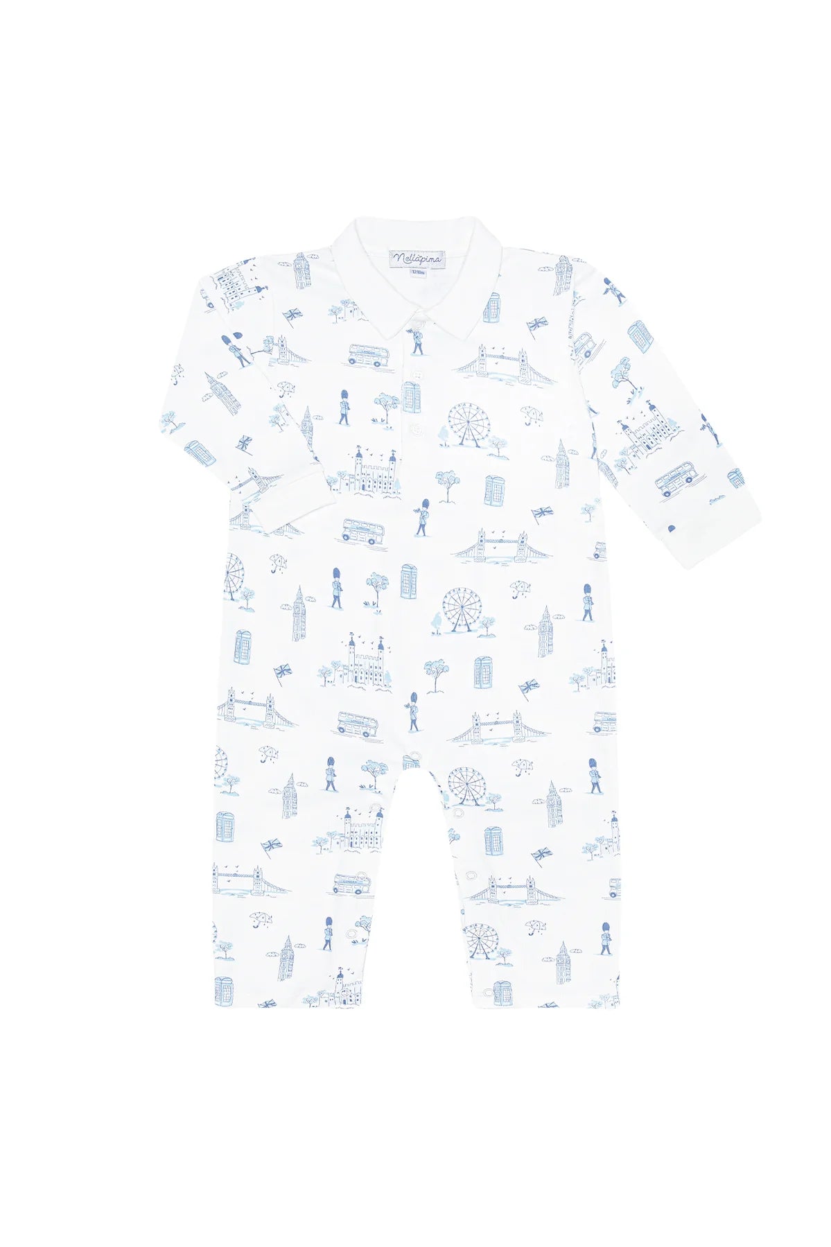 London Toile Long Sleeve Romper