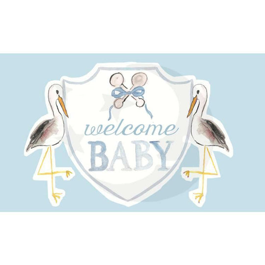 Over The Moon | Welcome Baby Stork House Flag