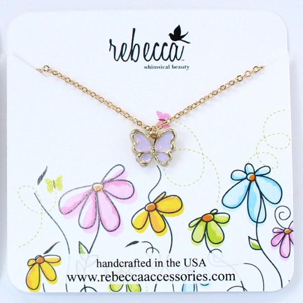 Butterfly Enamel Charm Necklace