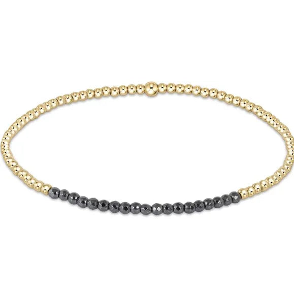 Gold Bliss 2mm Bead Bracelet Faceted Hematite