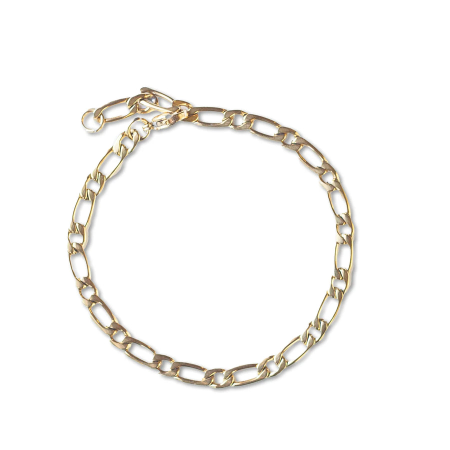 Lenny & Eva | Gilded Figaro Charm Bracelet