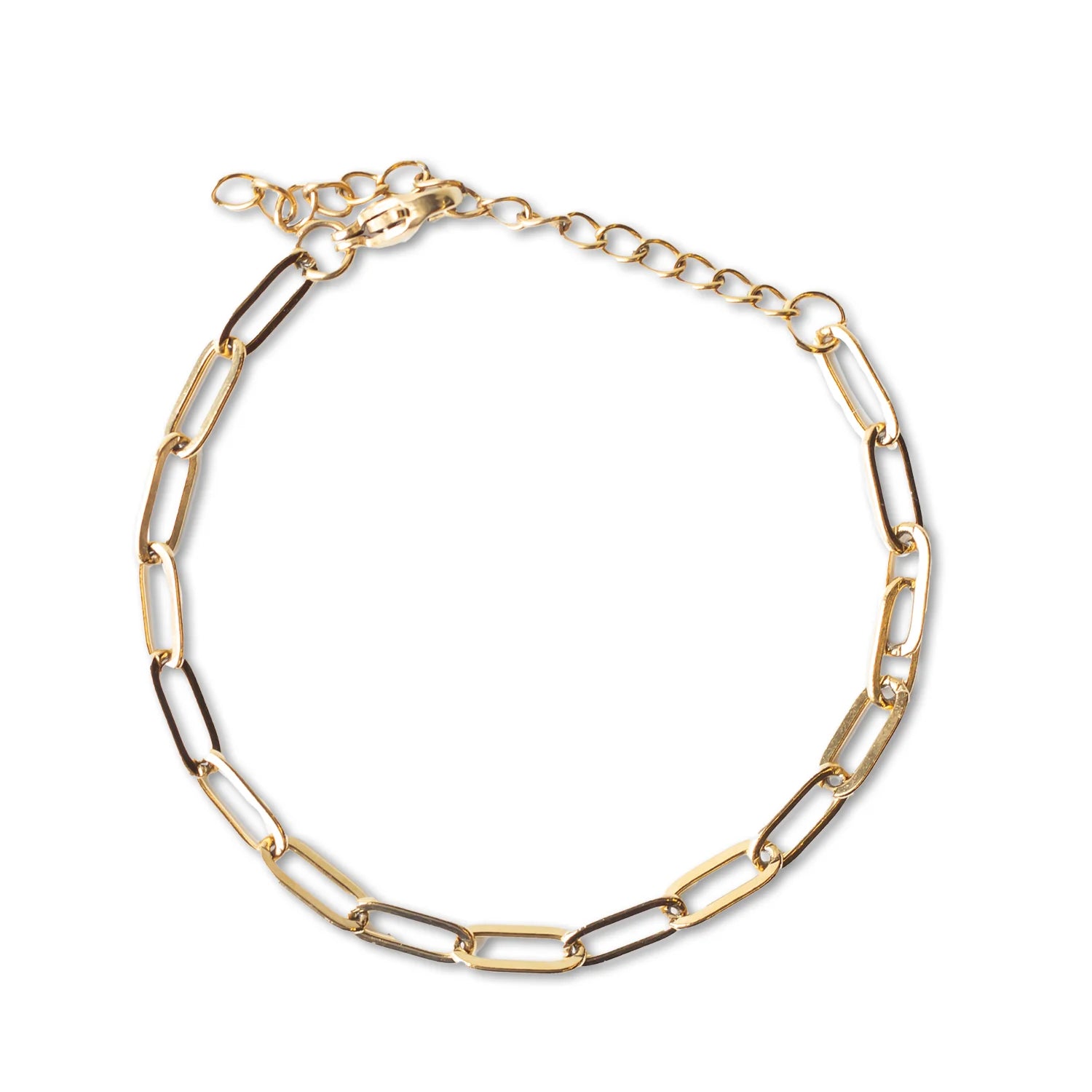 Lenny & Eva | Gilded Paper Clip Charm Bracelet