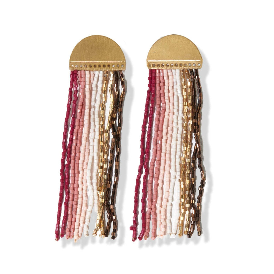 Riley Vertical Striped Earrings - Pink
