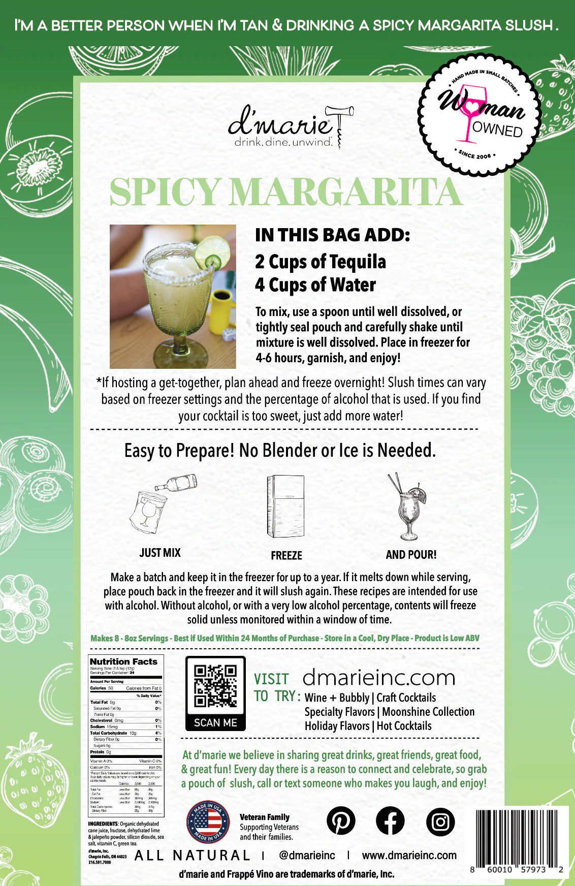 Spicy Margarita Ready to Freeze Drink Pouch