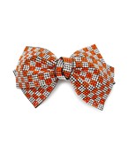 Charlotte's Web | Checkered Rhinestone Hair Bow Orange/White