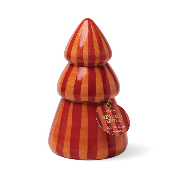 Cabana Christmas Hand Painted Stripe Tree Candle