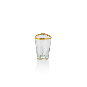 Zodax Apertivo Triangular Shot Glass - Luster w/ Gold Rim