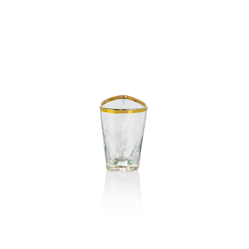 Zodax Apertivo Triangular Shot Glass - Luster w/ Gold Rim