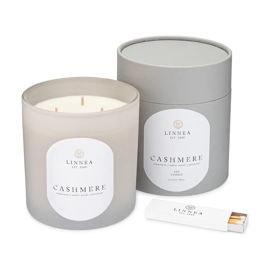 Linnea & Co. Cashmere Grande 3 Wick Candle