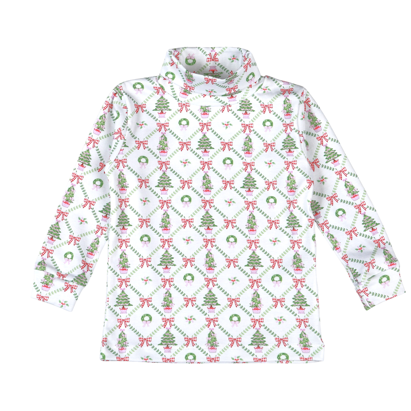 Christmas Trees Pima Turtleneck - Girl
