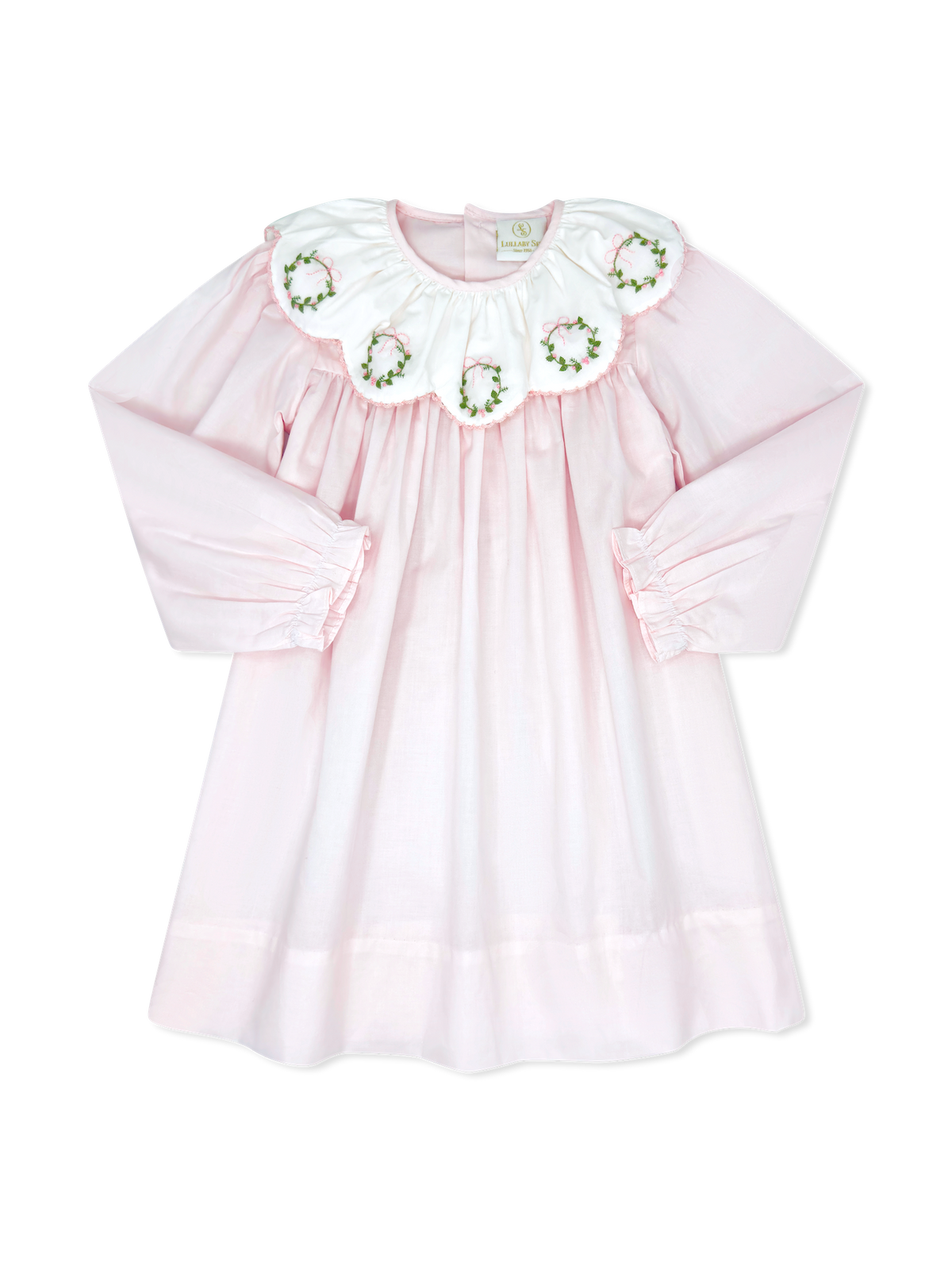 Chloe Dress - Blessings Pink Batiste Wreaths