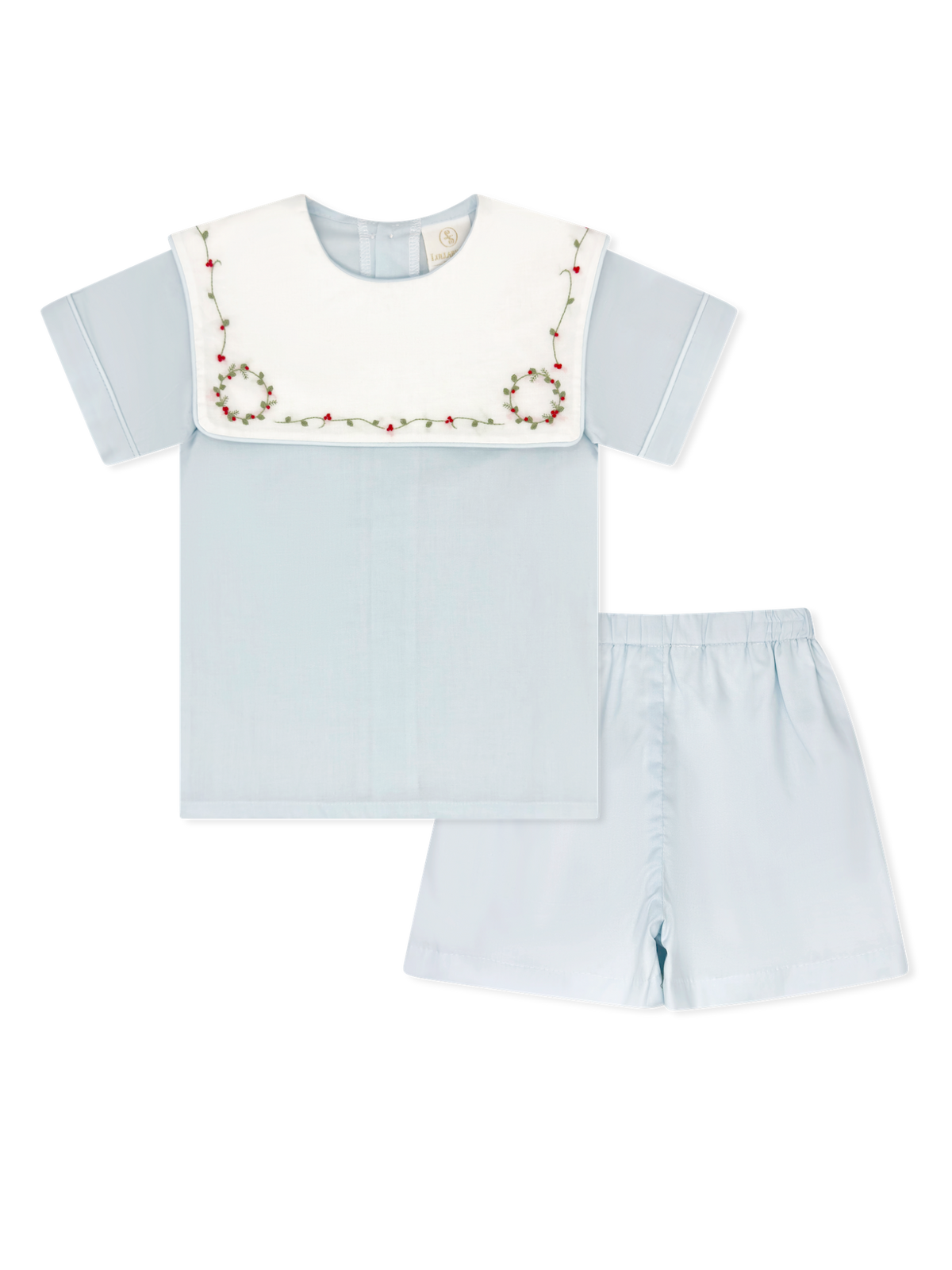 Christian Short Set - Blessings Blue Batiste Holly