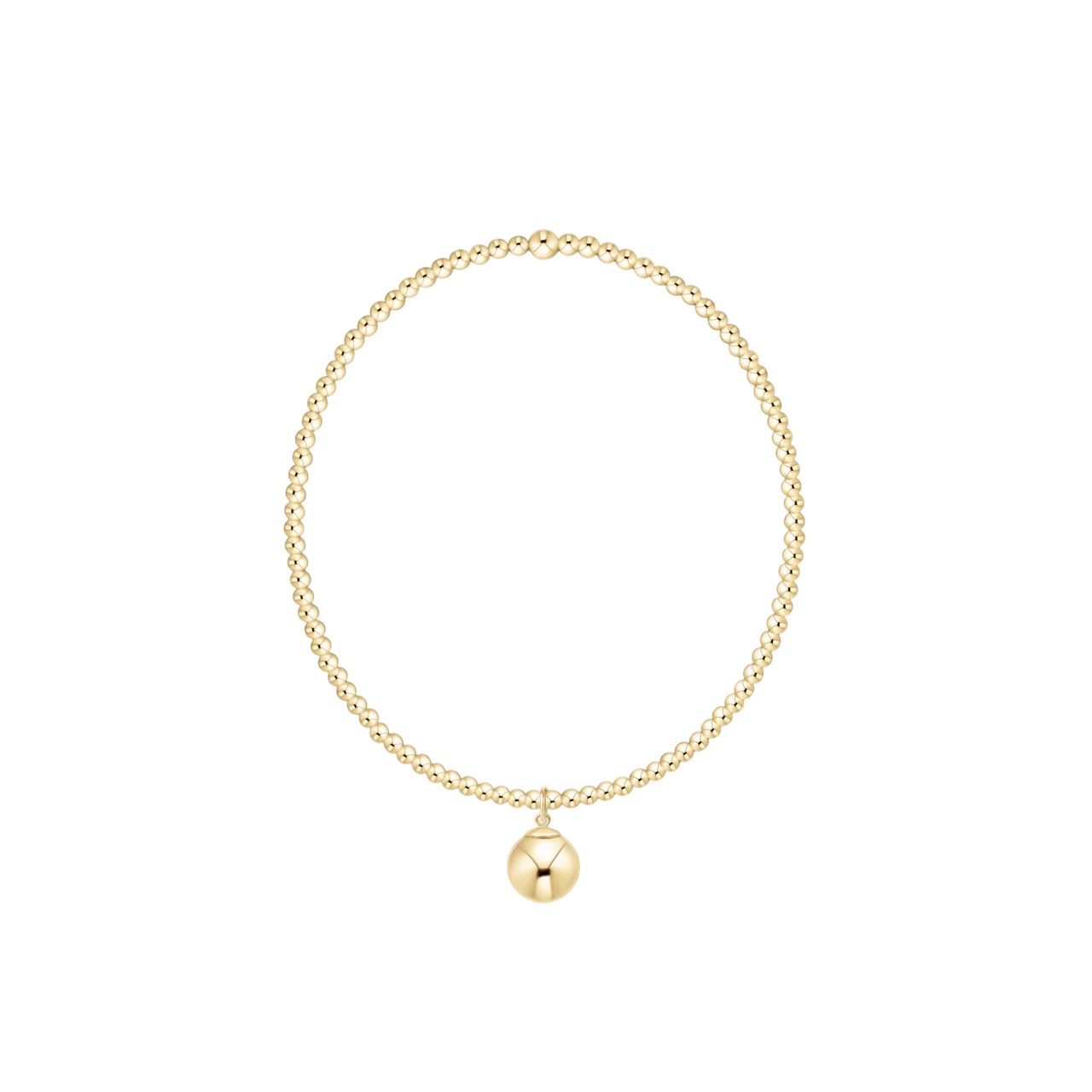 Classic Gold 2mm Bracelet - Classic Gold 8mm Charm