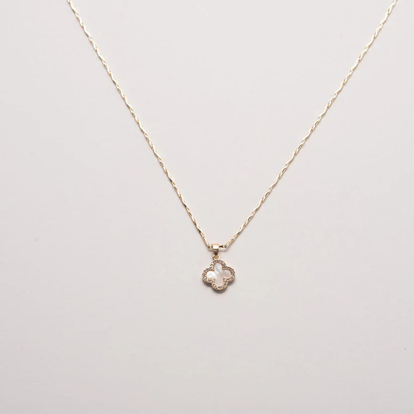 Coastal Grit | Mother of Pearl Quatrefoil Necklace