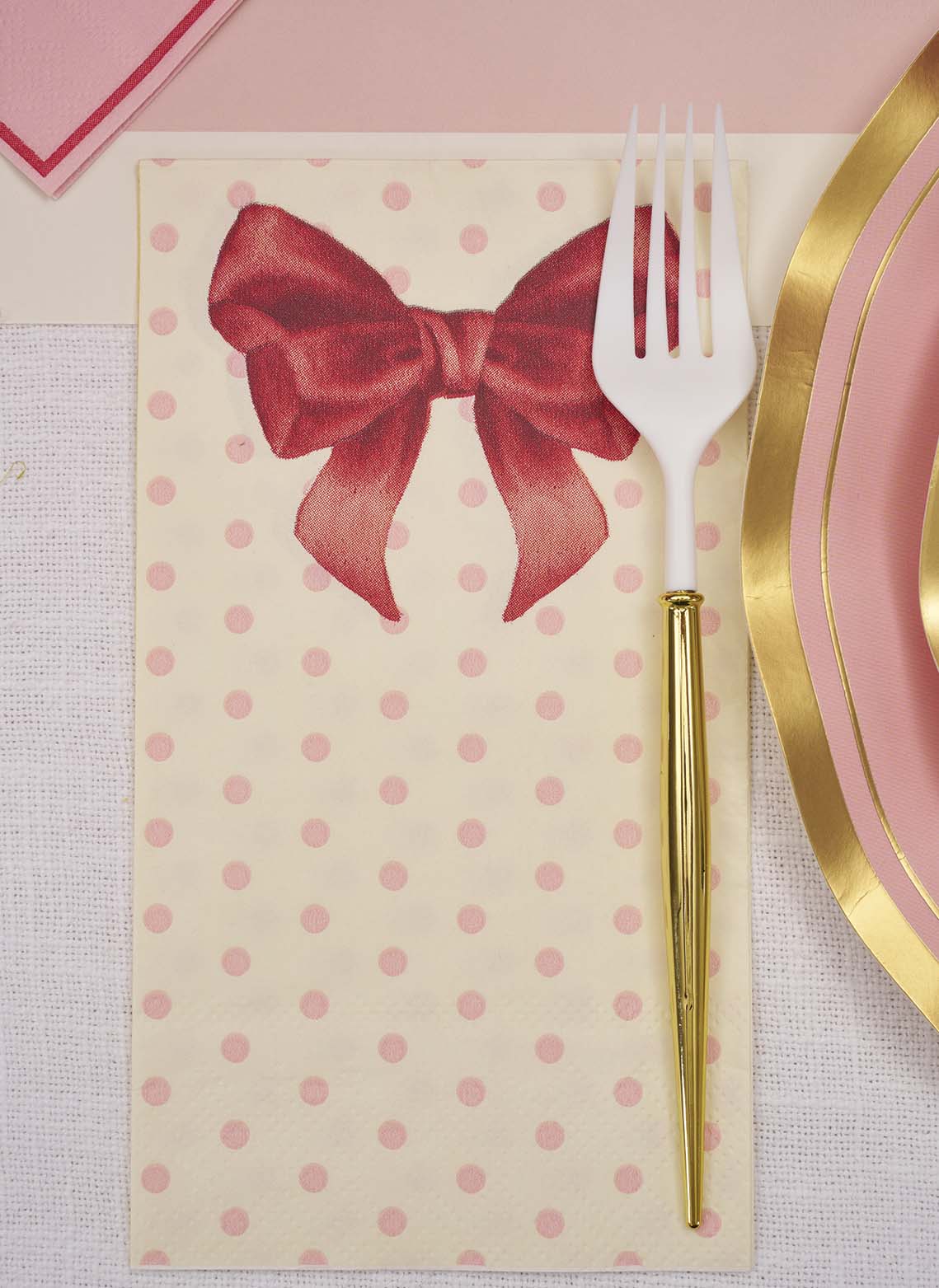 Sophistiplate |  PInk Christmas Bows Guest Towel
