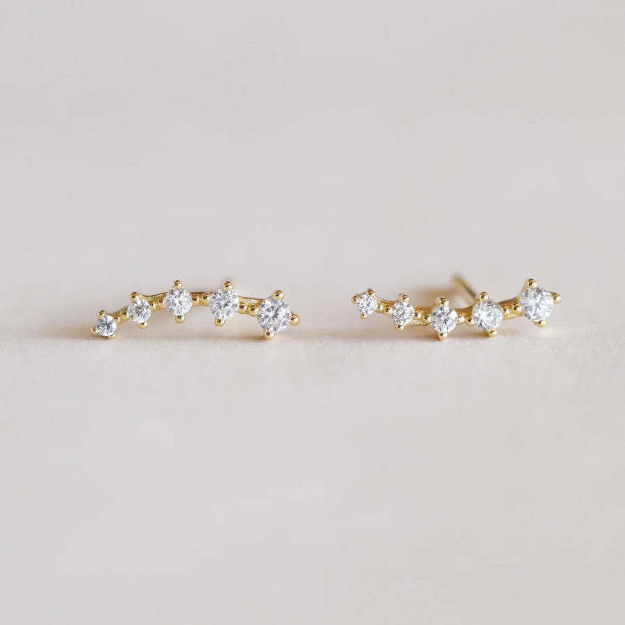 JAXKELLY || White Diamond Crawler Earrings