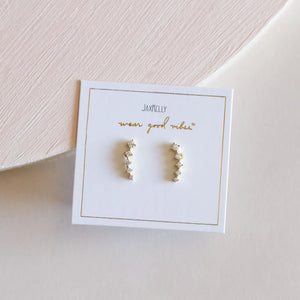 JAXKELLY || White Diamond Crawler Earrings