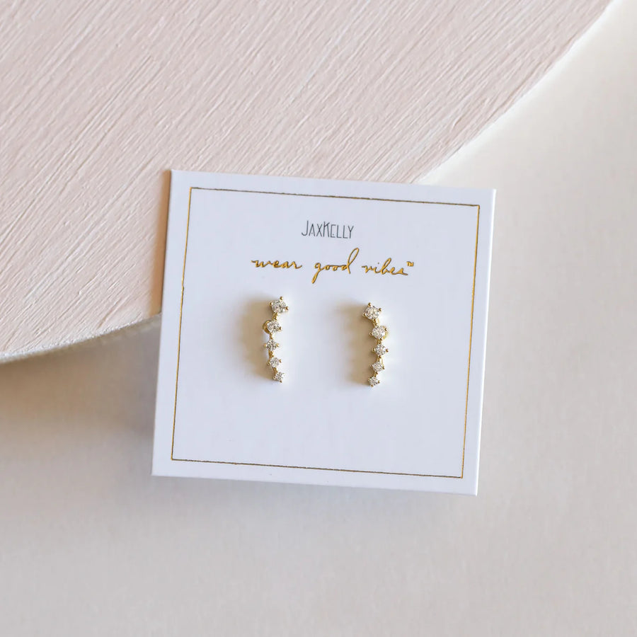 JAXKELLY || White Diamond Crawler Earrings