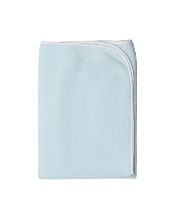 Blue Fleece with Trim Baby Blanket
