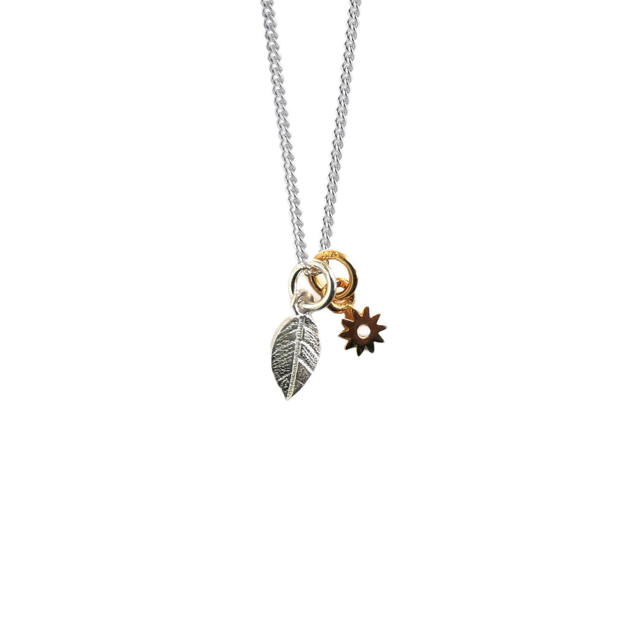 lime tree design | Silver and Gold Ditsy Double Charm Necklace