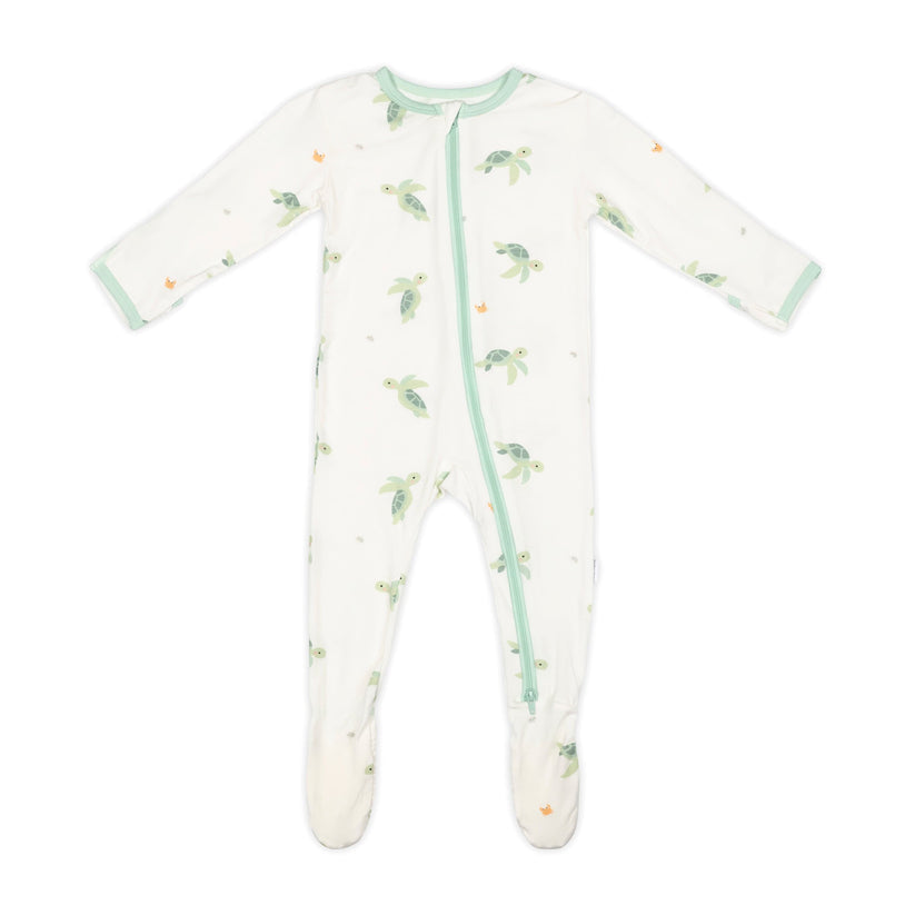 bamboo little | Turtle Zippered Footie