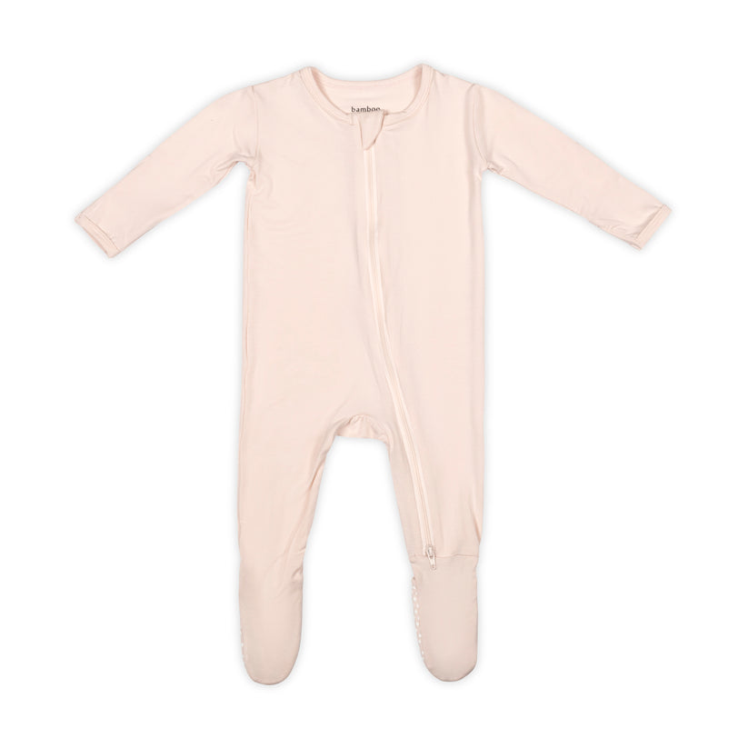 bamboo little | Pink Zippered Footie
