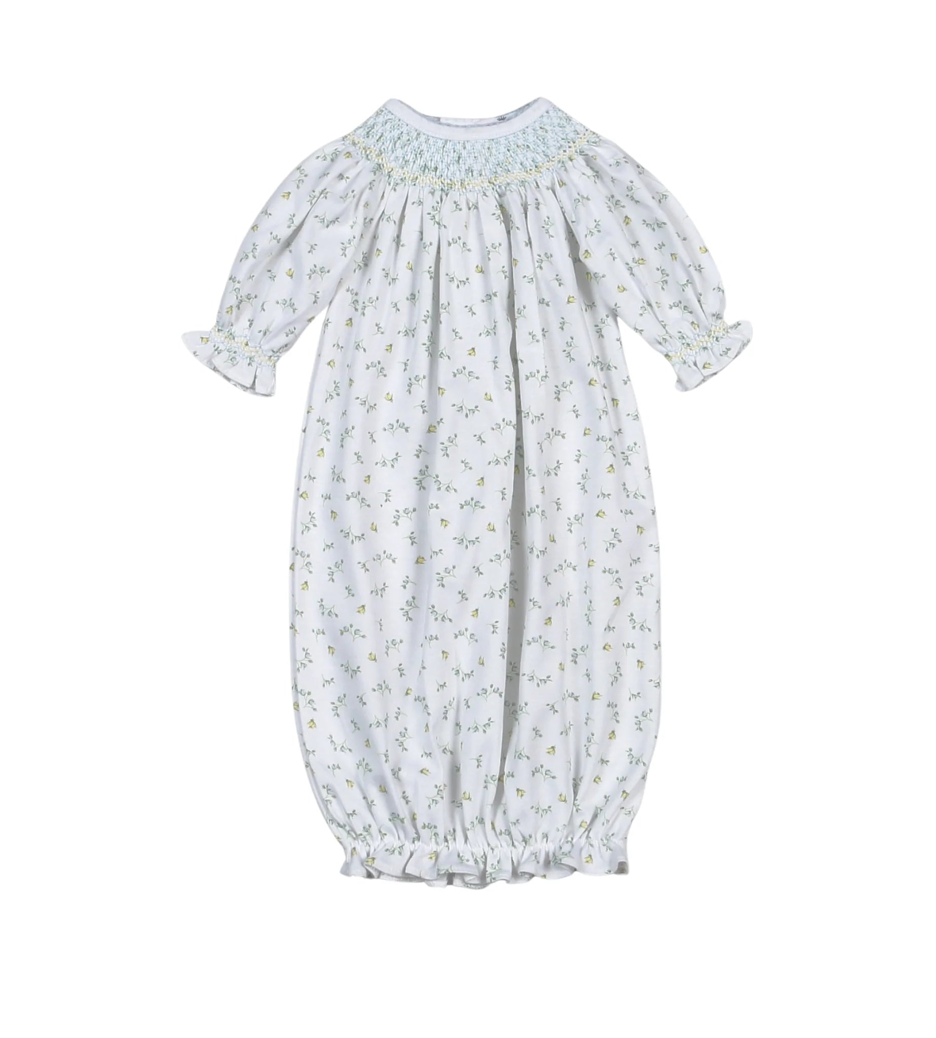 Baby Loren | Mia Blue Floral Hand Smock Bishop Gown