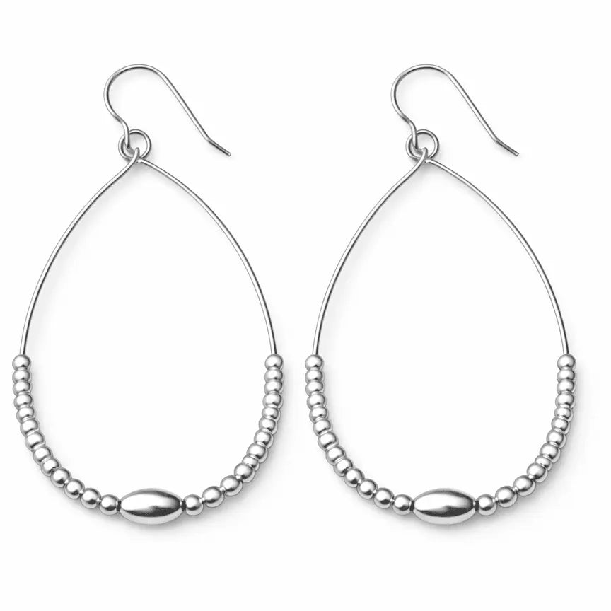 Classic Beaded Oval Teardrop Earrings