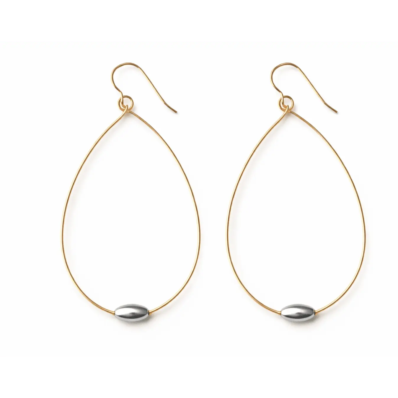 Single Oval Teardrop Earring