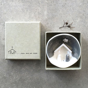 Twos Company | Nativity Half Circle Porcelain Ornament in Gift Box