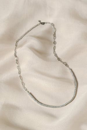 Elizabeth Pave Paperclip Necklace