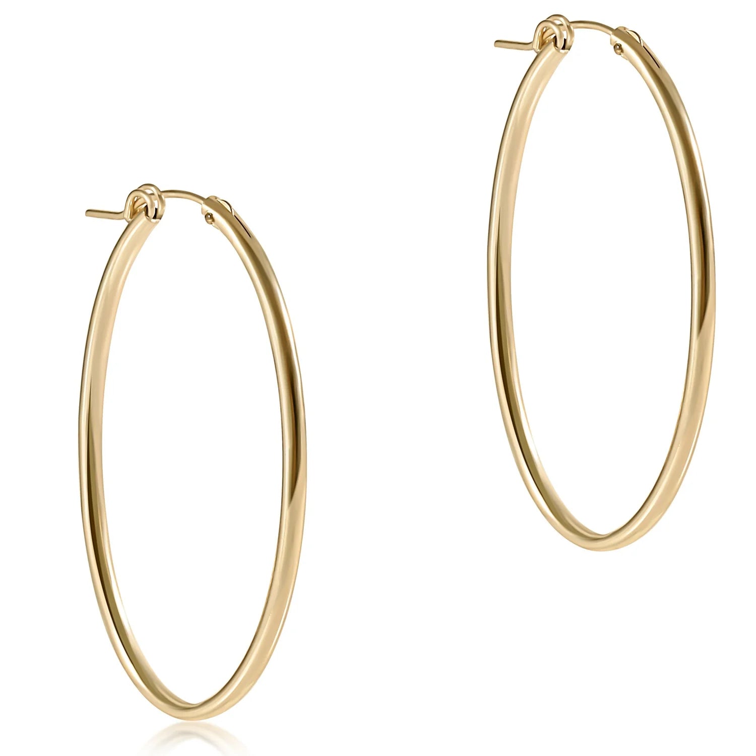 Oval Gold Textured or Smooth Hoops (1''-2'')