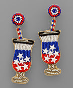 PATRIOTIC COCKTAILS BEADED EARRING