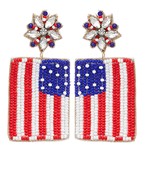 American Flag Beaded Earrings