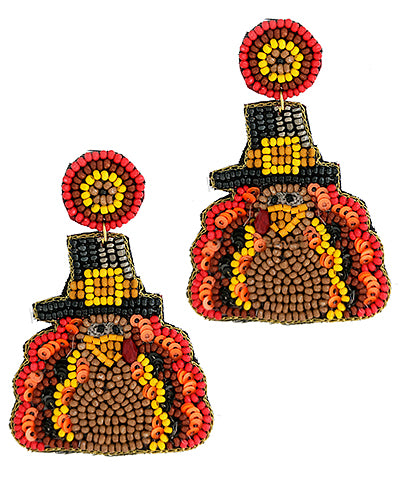 Stella | Thanksgiving Turkey Beaded Earrings