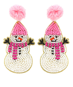 Stella |Snowman Beaded Earrings