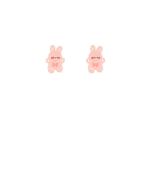 BUNNY AND BOW ACRYLIC STUD EARRING