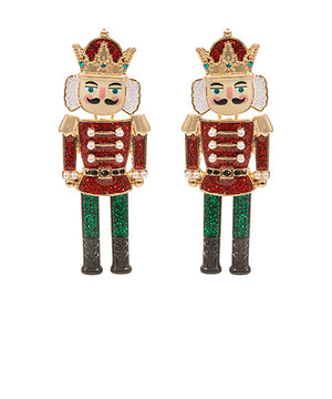 Stella | Linked Nutcracker with Glitter Drop Earrings