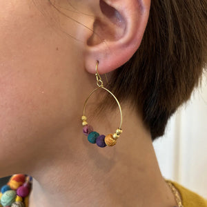 World Finds | Kantha Petite Gilded Hoops