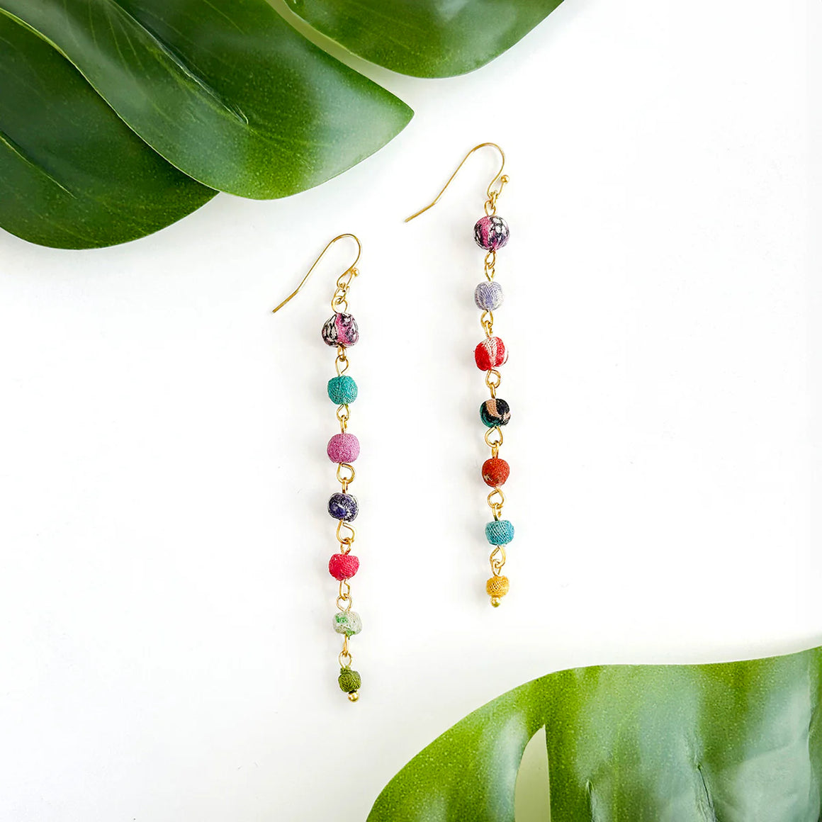 World Finds | Kantha Milieu Linear Earrings