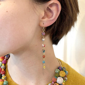 World Finds | Kantha Milieu Linear Earrings