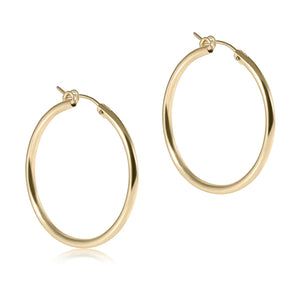 E Newton 2" Round Gold Hoops - Smooth