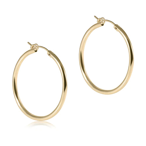 E Newton 2" Round Gold Hoops - Smooth