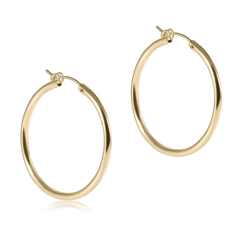 eNewton | 1.25" Round Gold Hoops - Smooth