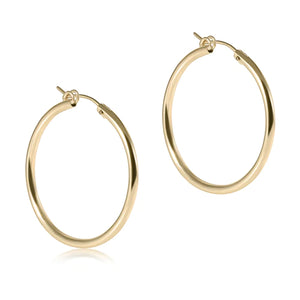 eNewton | 1.25" Round Gold Hoops - Smooth